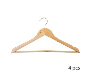 4 Cintres en bois naturel 151504