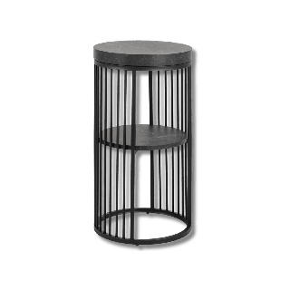 Table de nuit Effet mabre noir Strigton