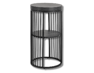 Table de nuit Effet mabre noir Strigton