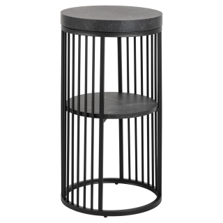 Table de nuit Effet mabre noir Strigton