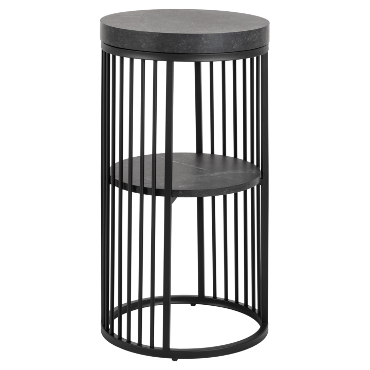 Table de nuit Effet mabre noir Strigton