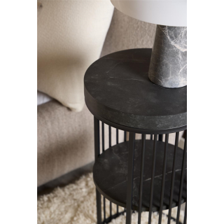 Table de nuit Effet mabre noir Strigton