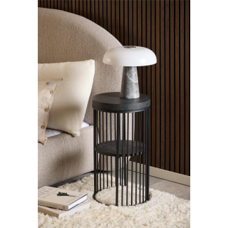 Table de nuit Effet mabre noir Strigton
