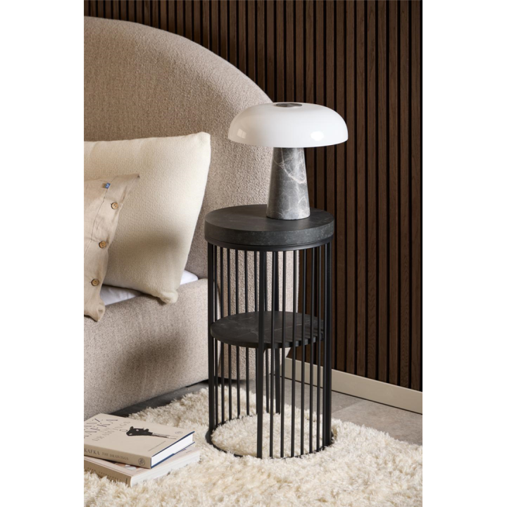 Table de nuit Effet mabre noir Strigton