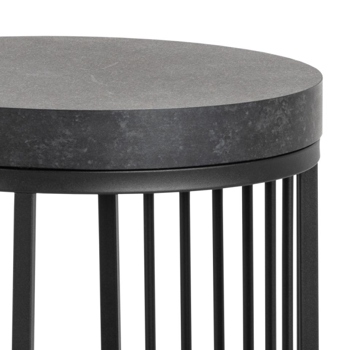 Table de nuit Effet mabre noir Strigton