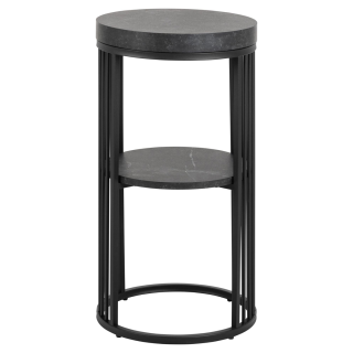 Table de nuit Effet mabre noir Strigton
