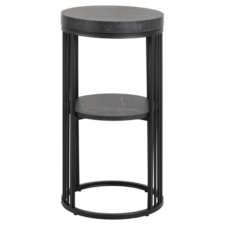 Table de nuit Effet mabre noir Strigton