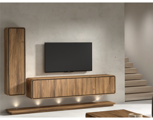 Combinaison Living Lago W1 - living hkb1 + hlb2 avec socle éclairage
