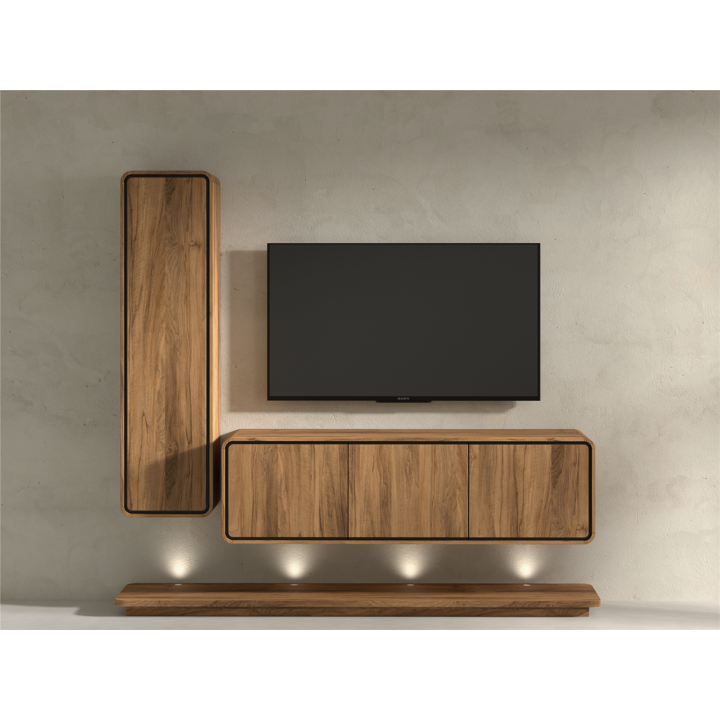 Combinaison living hkb1 + hlb3 avec socle éclairage - Lago