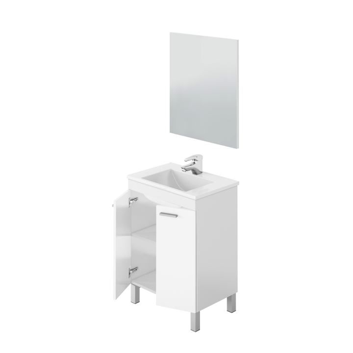 Meuble de salle de bain avec miroir et lavabo Brillo
