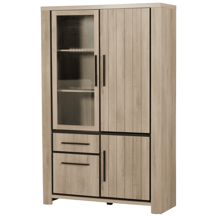 Vitrine Grenoble 125 cm tiroirs avec LED