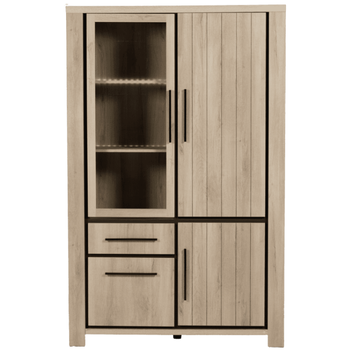 Vitrine Grenoble 125 cm tiroirs avec LED