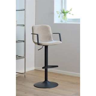 Tabouret Pablo en tissu beige 109558