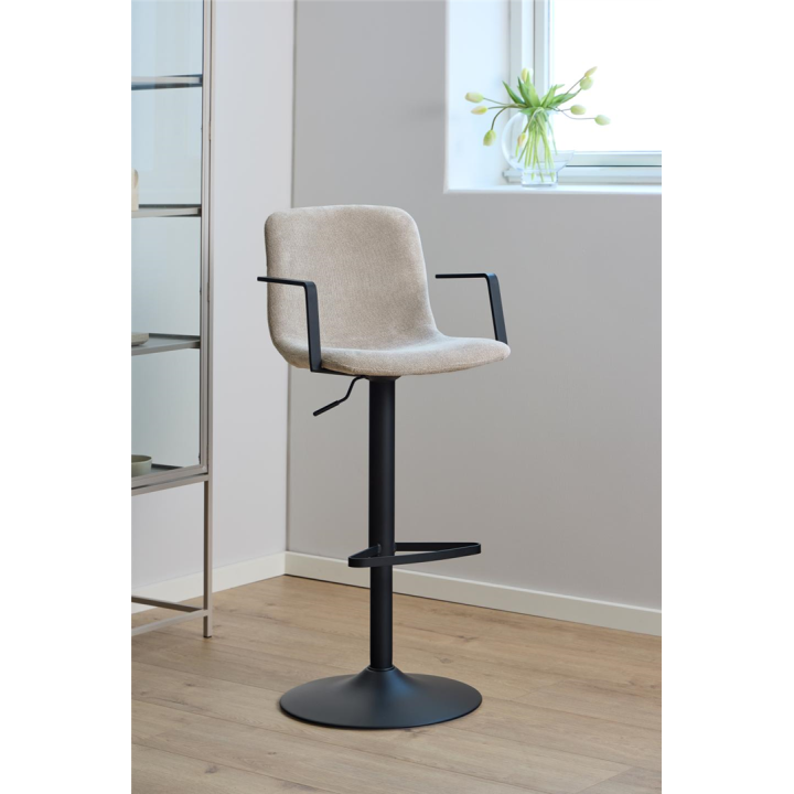Tabouret Pablo en tissu beige 109558