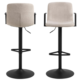 Tabouret Pablo en tissu beige 109558