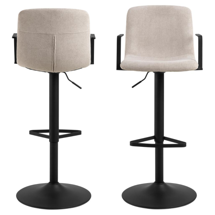 Tabouret Pablo en tissu beige 109558