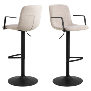 Tabouret Pablo en tissu beige 109558