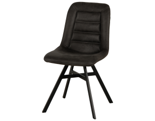 Chaise en tissu anthracite Niels