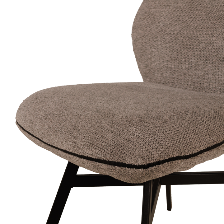 Chaise Jaimie tissu taupe Dolphin