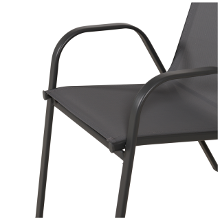 Anduze - Chaise de jardin en tissu gris