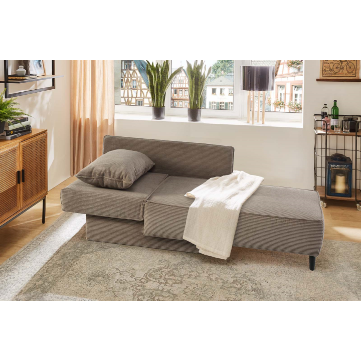 Recamiere velours taupe REX