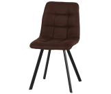 Chaise Stella tissu marron vintage