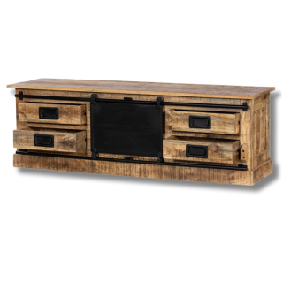 Meuble TV Barn bois mangue/noir