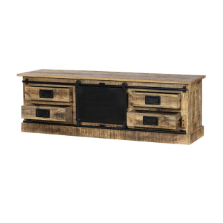 Meuble TV Barn bois mangue/noir