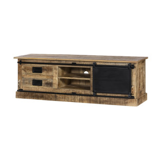 Meuble TV Barn bois mangue/noir