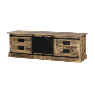 Meuble TV Barn bois mangue/noir