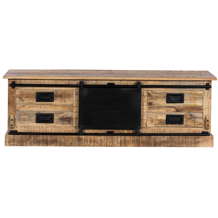 Meuble TV Barn bois mangue/noir