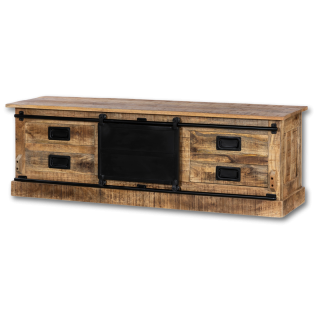 Meuble TV Barn bois mangue/noir