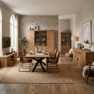 Dressoir DHRUV bois mange/nougat