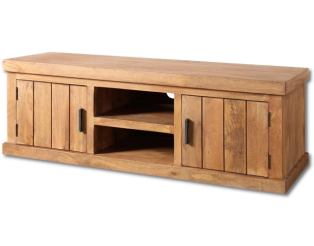 Meuble TV Dhruv bois mangue/nougat