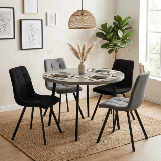 Chaise Stella tissu gris
