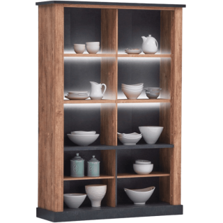 Vitrine Etienne 2P industrial oak/black