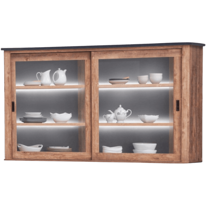 Vaisselier Etienne industrial oak/black line