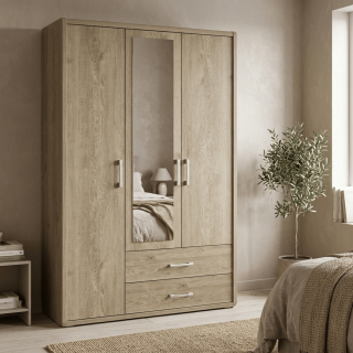 Armoire 3 portes Cara caramel oak