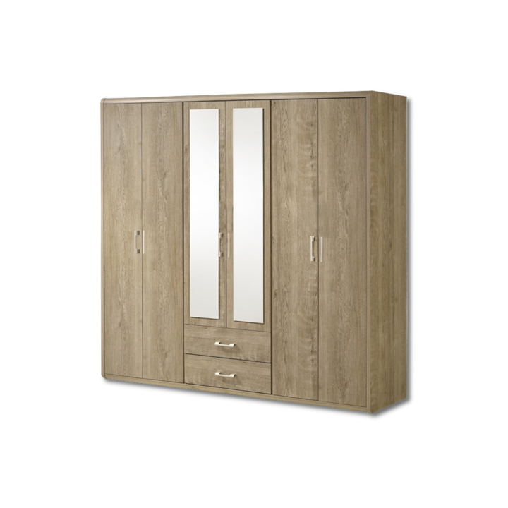 Armoire 6 portes Cara caramel oak