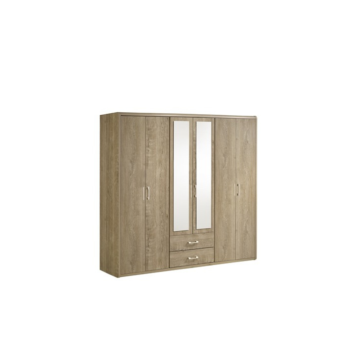 Armoire 6 portes Cara caramel oak
