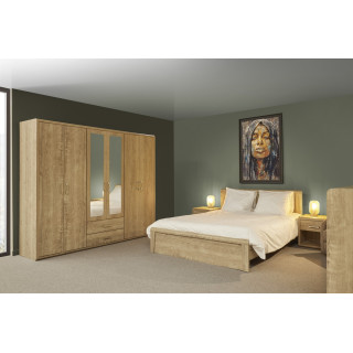 Armoire 6 portes Cara caramel oak