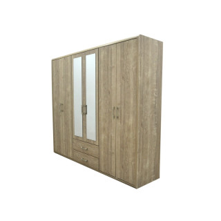 Armoire 6 portes Cara caramel oak
