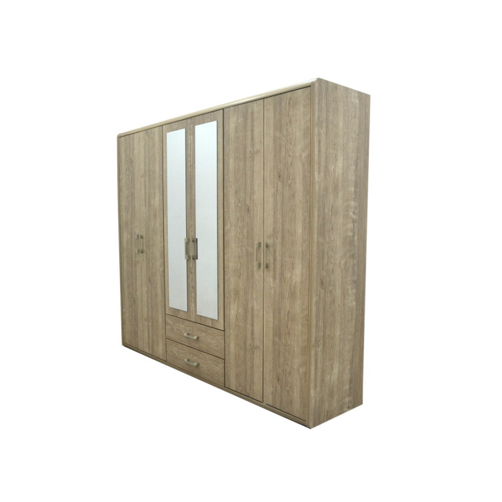 Armoire 6 portes Cara caramel oak