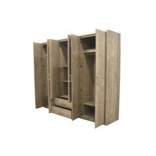 Armoire 6 portes Cara caramel oak
