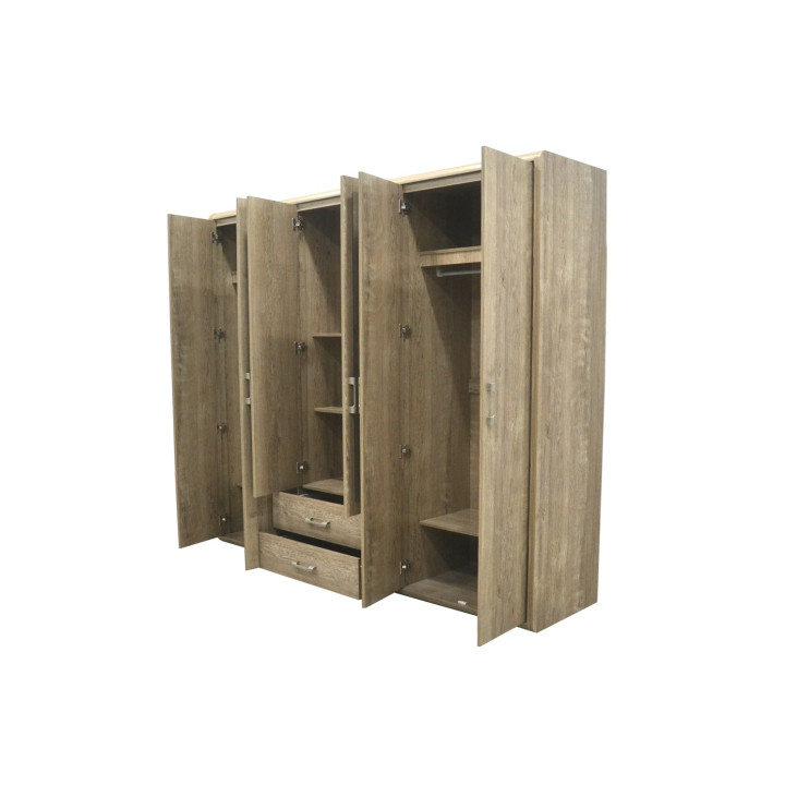 Armoire 6 portes Cara caramel oak