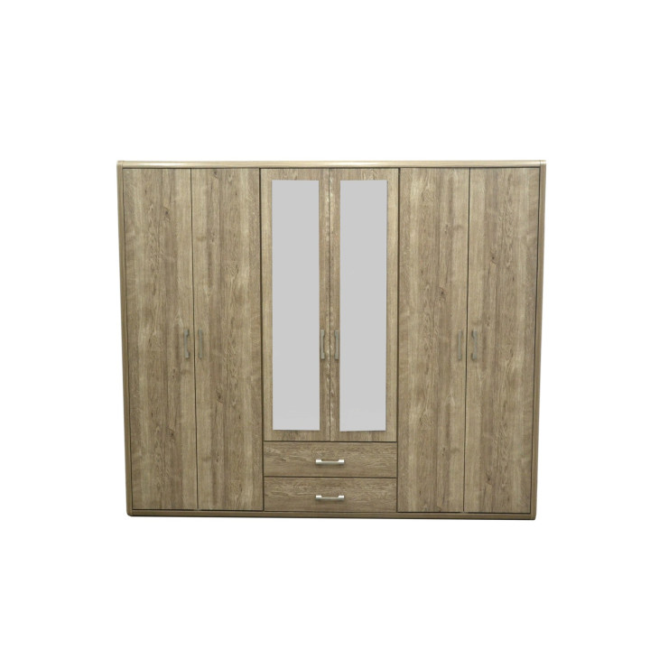Armoire 6 portes Cara caramel oak