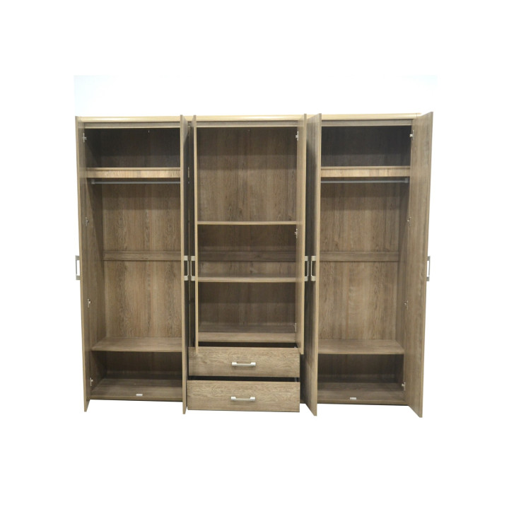 Armoire 6 portes Cara caramel oak