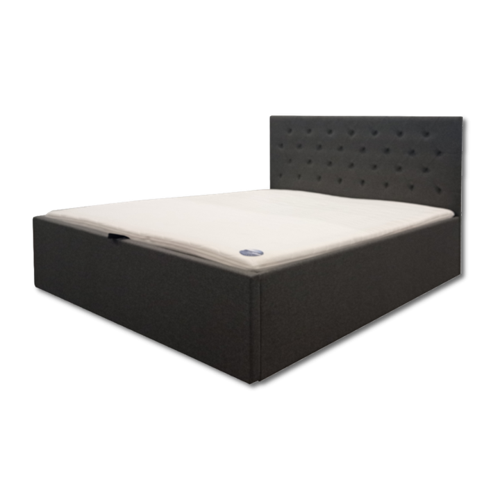 Lit coffre 140x200 Chester/Oxford gris