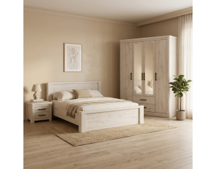 Chambre à coucher Olivos ( Armoire + lit + 2 chevets )