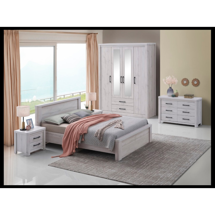Chambre à coucher Olivos ( Armoire + lit + 2 chevets )